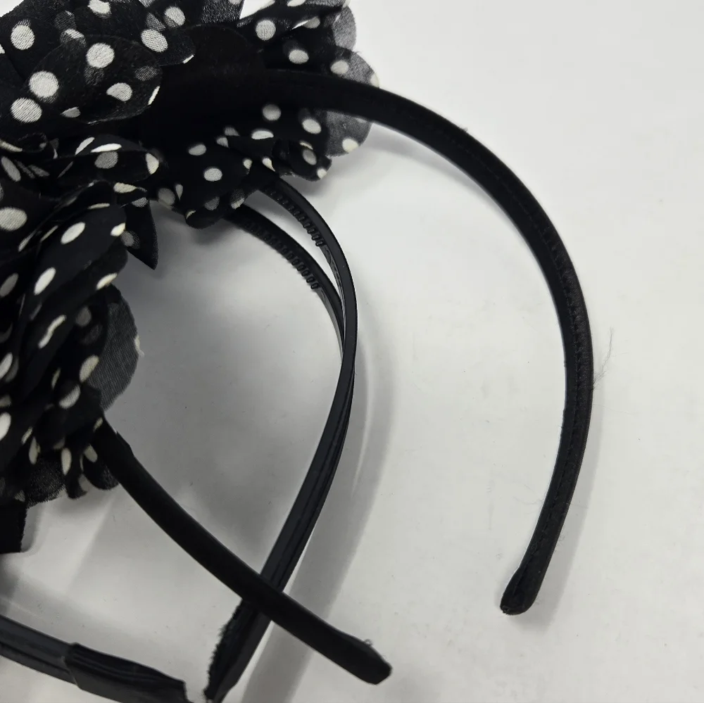 HANDMADE SET OF 4 BLACK FASCINATOR HEADBAND HAIR ACCESSORY BACHELORETTE WOMEN OS